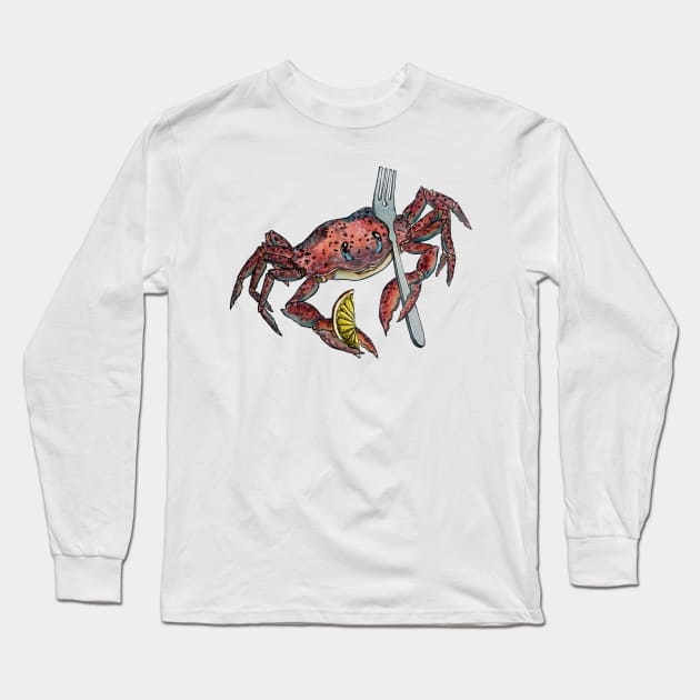 Crab Dinner Long Sleeve T-Shirt by artfulfreddy